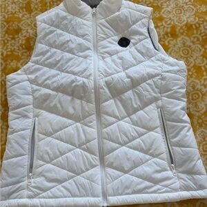 Women's White Heated Quilted Vest